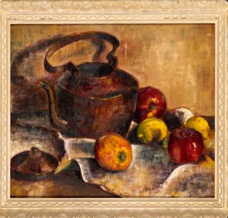 3-3 A painting of apples and an old tea pot